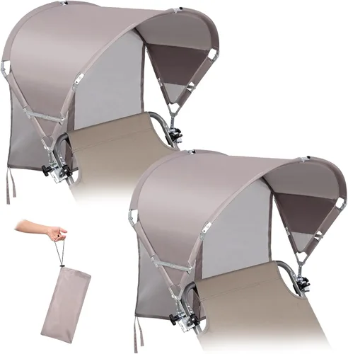 Vista 8 de Toldo universal XL resistente al viento para silla, extra grande plegable UPF 50+ con abrazadera ajustable, se adapta a la mayoría de la playa