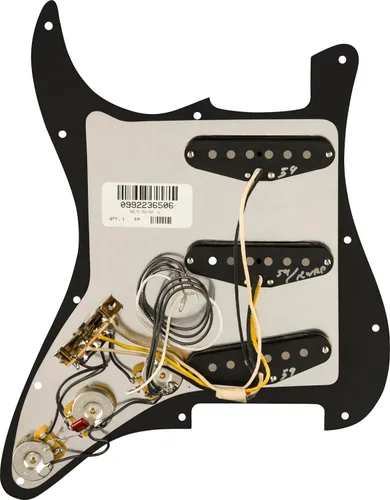 Vista 2 de Golpeador Strat precableado, Pure Vintage '59 con RWRP Midde, negro de 11 agujeros PG