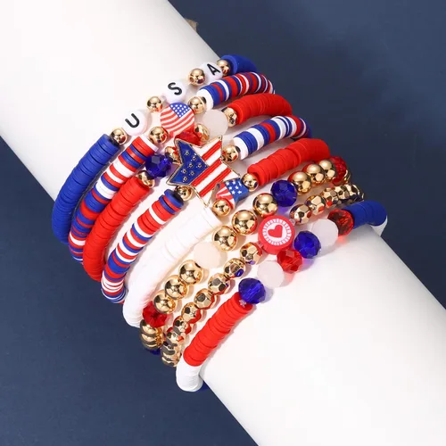 Vista 71 de Surfer Heishi - Pulseras apilables para mujer, apilables, de vinilo arcoíris, disco de arcilla, pulseras elásticas para la amistad, joyería bohemia