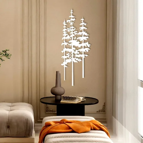 Vista 3 de Arte de pared de metal de pino, arte de pino metálico, arte de pared de árbol de metal, decoración de árbol extragrande, decoración de pared