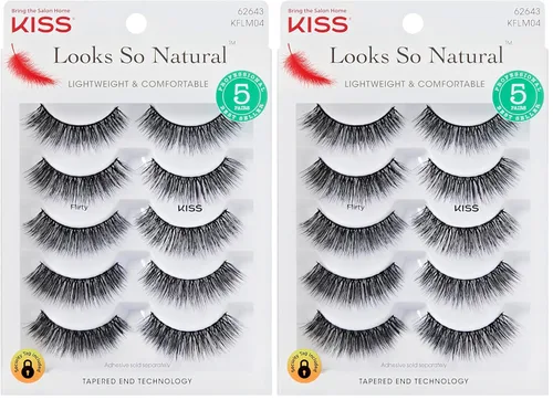 Vista 15 de KISS Looks So Natural - Pestañas postizas, ligeras y cómodas, tecnología de extremo ahusado, reutilizables, libres de crueldad, compatibles