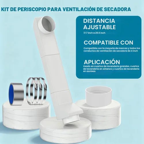 Vista 7 de UD48S Periscope Dryer Vent – Kit de conductos telescópicos ajustables