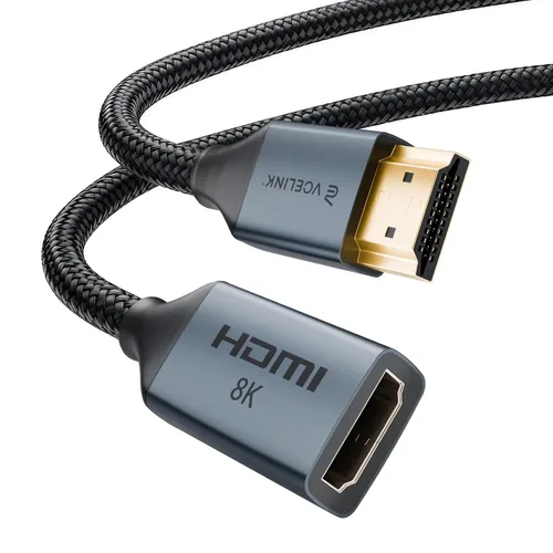 Vista 8 de VCELINK Cable extensor HDMI corto de 8K de 0.6 pies macho a hembra, adaptador de alta velocidad de 48 Gbps compatible con 8K @60Hz, 4K @120Hz/144Hz