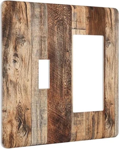 Vista 53 de Placa de Interruptor de Luz de Palanca Única Abstracta en Negro, Blanco y Gris, Cubierta de Tomacorriente, Placa de Pared Decorativa de Un