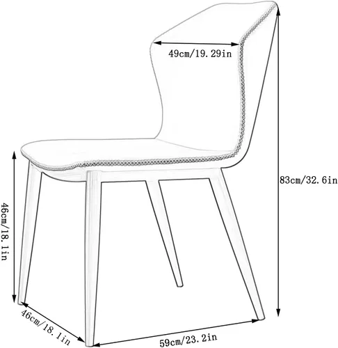 Vista 5 de Silla de comedor de cocina, sillas de comedor, sillas de comedor, juego de 4 sillas de comedor modernas de cuero de microfibra con respaldo alto Gris