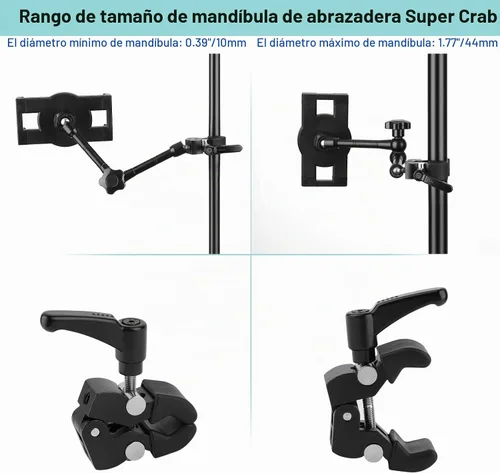 Vista 2 de Mippko Soporte para iPad para soporte de micrófono/soporte de música para micrófono, soporte para tableta compatible con almohadillas Nexus/LG G