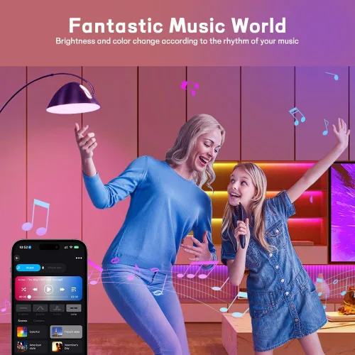 Vista 5 de Bombilla inteligente KL110, WiFi LED Magic Home Smart Bulb APP funciona con Alexa y Google Assistant, E26 A19 regulable, 2.4 GHz, no requiere