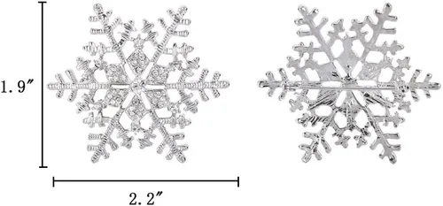 Vista 6 de EleQueen Broche de copo de nieve de cristal austriaco transparente para mujer
