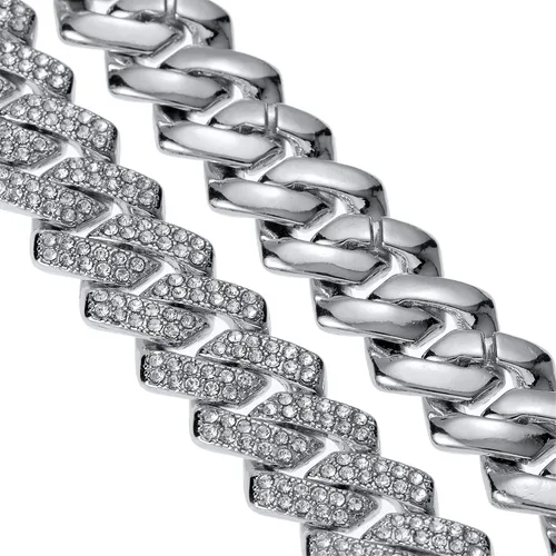 Vista 9 de Saintda Cuban Link Bracelet For Men WomenRose Gold18K Gold PlatedSilver Bracelet13mm8 inches Miami Iced Out Bracelet Hip Hop Bracelets Jewelry