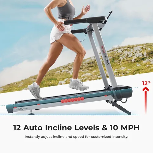 Vista 3 de Sunny Health & Fitness Exercise Treadmills Double Deck Sizes and Incline Features with Bluetooth & SunnyFit App