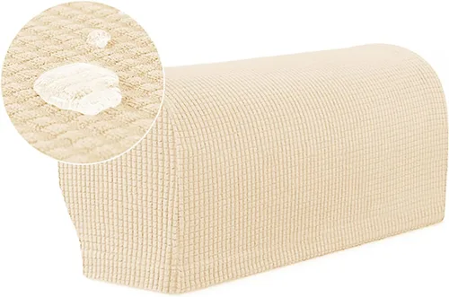 Vista 7 de 1 par de fundas elásticas para reposabrazos de sofá, fundas lavables para sillón, extraíbles a prueba de polvo, protector de sofá para brazos, Negro