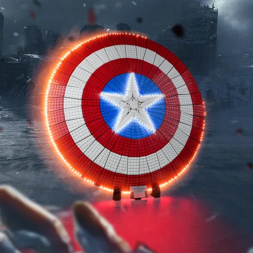 Vista 5 de Kit de luz LED para Lego Marvel Captain America's Shield 76262, kit de iluminación creativa compatible con Lego 76262 (solo luces, sin juego de Lego)