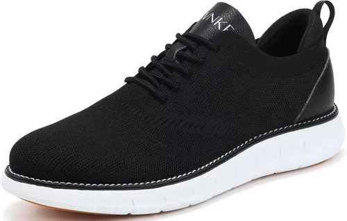 Vista 6 de SVNKE Zapatos de vestir de malla para hombre, zapatos casuales de negocios, con cordones, zapatos Oxford ligeros, transpirables, cómodos, suela