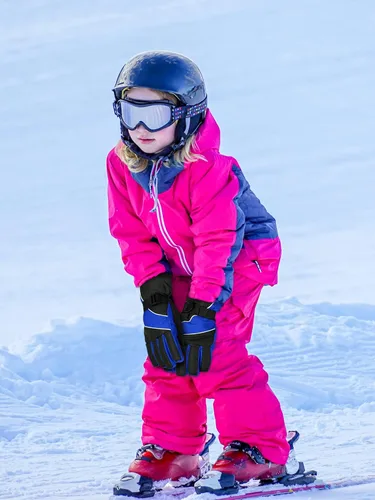 Vista 5 de SATINIOR 2 pares de guantes de nieve impermeables de invierno con aislamiento para hombres, mujeres, adultos y niños