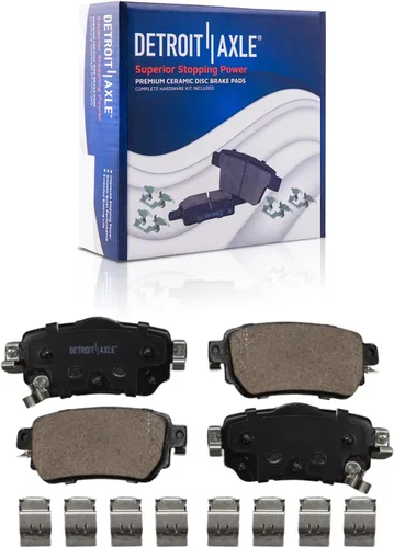 Vista 34 de Detroit Axle - Kit de freno trasero para Toyota Camry 2012-2017, Avalon Lexus ES300h ES350 2013-2018, repuesto de pastillas de freno de cerámica