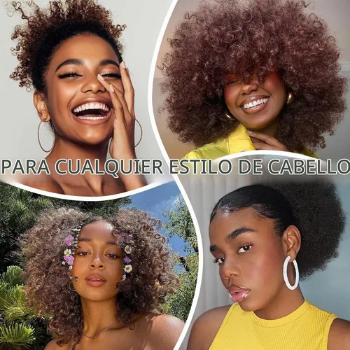 Vista 6 de 2 piezas de ligas para cabello ajustable Afro Puff, scrunchies de satén extra grandes, accesorios para Afro Puff duraderos sin daños, bandas