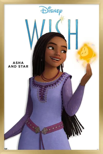 Vista 18 de Trends International Disney Wish Asha Feature Series - Póster de pared, 22.4 pulgadas de largo x 14.7 pulgadas, versión enmarcada en madera