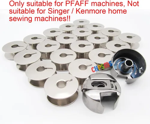 Vista 2 de 20 Bobinas 9033 & 2 Regular Bobbin casos 9076 NBL – para coser Pfaff 138 238 438 1222
