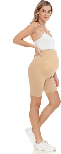 Vista 2 de Leggings Depot Ropa de maternidad sin costuras para mujer, ropa interior de embarazo a medio muslo, soporte para el vientre, evita rozaduras, S-XL