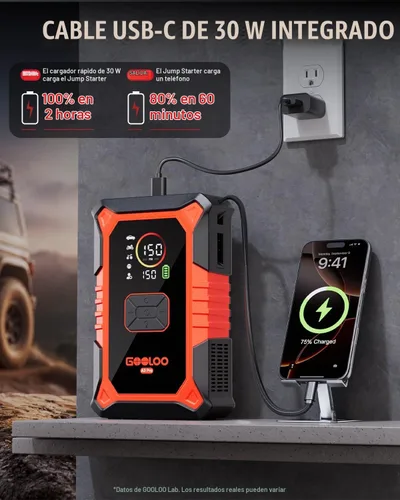 Vista 5 de GOOLOO A3 Pro 12V 3000A Arrancador portátil del salto del coche