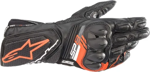 Vista 3 de Alpinestars Guantes SP-8 V3, cuero de guantelete completo, certificado CE, ajuste inspirado en la carrera, protección de nudillos, palma reforzada