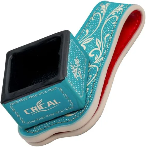 Vista 7 de CRICAL Magnetic Pool Chalk Holder, Leather Billiard Chalk Accessory Black Blue