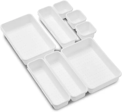 Vista 2 de madesmart Paquete de 8 cubos entrelazados de alta calidad, juego organizador modular de cajones para suministros de oficina, herramientas
