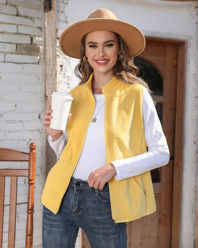 Vista 2 de Xeoxarel Chaleco de forro polar para mujer con 6 bolsillos (XS-2XL)