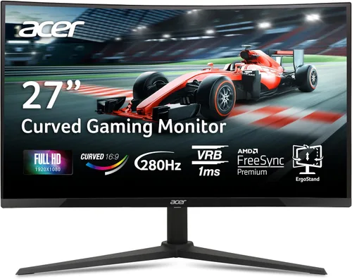Vista 12 de Acer Nitro XZ270 Xbmiipx 27" 1500R Curvo Full HD (1920 x 1080) VA Zero-Frame Monitor de Gaming con Sync Adaptativo, Frecuencia de Actualización