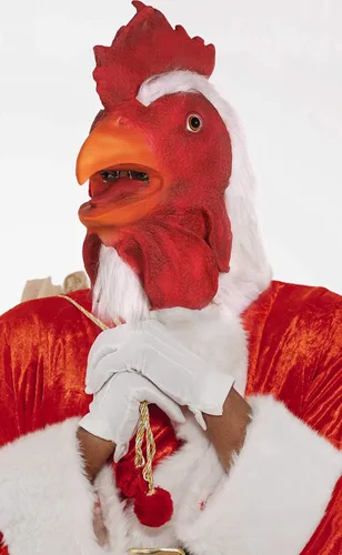 Vista 6 de Lubber Máscara de cabeza de gallo, de látex, para disfraz (rojo)