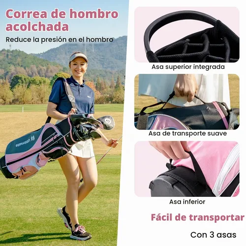 Vista 7 de Tangkula Juego completo de palos de golf para mujer, 9/10/12 piezas, juego de palos de golf con conductor de 460 cc, madera de calle e híbrido