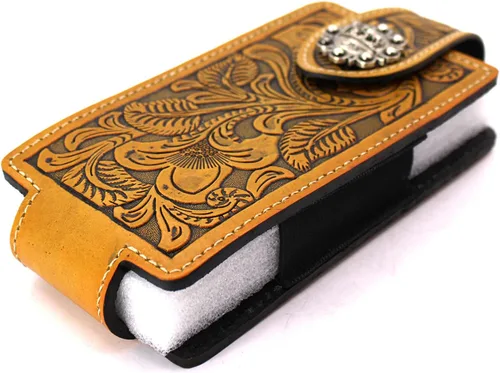 Vista 3 de West Star - Funda de cuero universal para teléfono celular con trabilla para cinturón, cierre magnético, 6 x 3 pulgadas, oración 342D BR