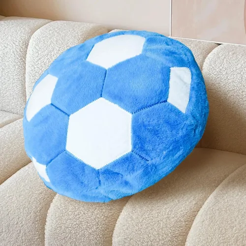 Vista 10 de Paquete de 2 almohadas de béisbol de felpa, suaves y esponjosas redondas con forma de béisbol para habitación de niños, decoración de sofá y cama