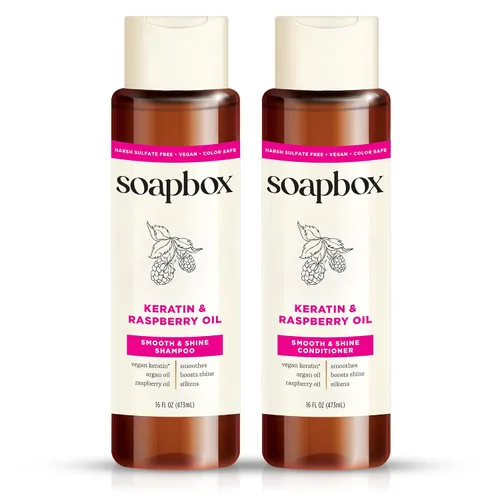 Vista 9 de Juego de Champú y Acondicionador de Argán Soapbox, Voluminizador, Vegano, Seguro para el Color, Libre de Sulfatos Agresivos y Siliconas, 16 oz cada