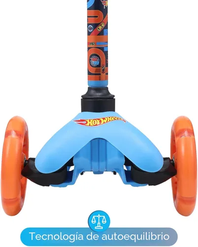 Vista 5 de Patinete para niños, auto equilibrio de 3 ruedas, ruedas LED iluminadas Hot Wheels