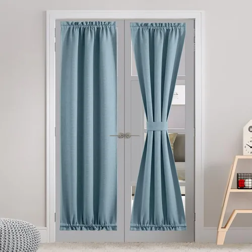 Vista 53 de NICETOWN Cortinas de Lino para Puerta Lateral - Cortinas Opacas con Aislamiento Térmico para Puerta Delantera Francesa para Sombra Pequeña