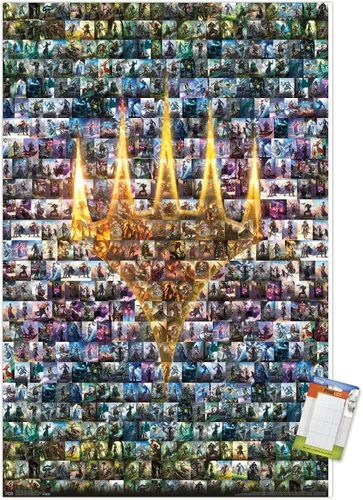 Vista 10 de Trends International Magic: The Gathering - Póster de collage de pared, 14.725 x 22.375 pulgadas, versión enmarcada de madera de granero