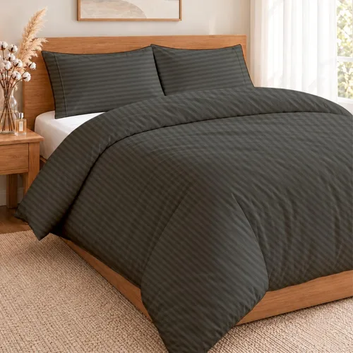 Vista 35 de ARlinen Juego de funda de edredón de tamaño individual, 100% algodón egipcio, juego de ropa de cama de 3 piezas con cierre de cremallera, incluye 1