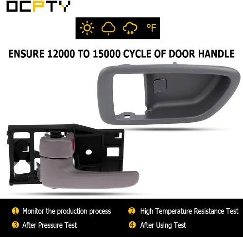Vista 5 de OCPTY Manijas de puerta interiores delanteras y traseras del lado izquierdo del conductor de repuesto para Toyota Sequoia 2001-2007 para Toyota