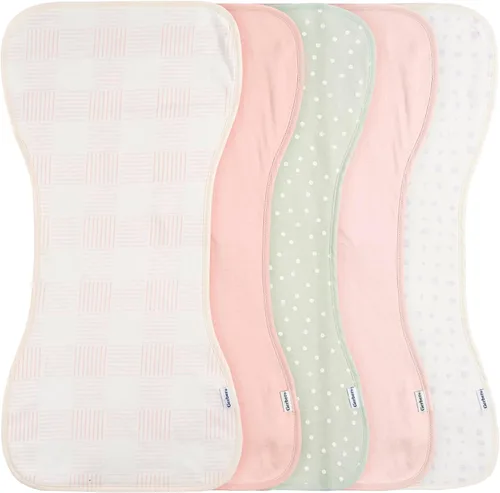 Vista 13 de Gerber Paños unisex para eructos para bebé, paquete de 5, azul dorado, tamaño 10.5 x 21 pulgadas