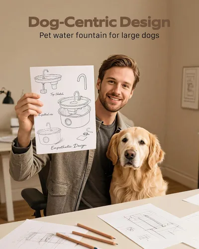Vista 8 de Fuente de agua para mascotas para perros grandes: fuente de agua de metal para perros, fuentes silenciosas para gatos grandes para beber, fuente