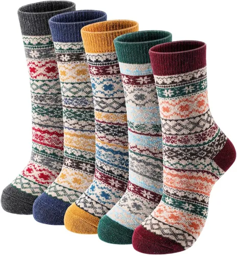 Vista 8 de Clothirily Wool Socks for Women, Vintage Womens Wool Socks, Winter Warm Boot Sock for Women Men, Thick Winter Cozy Sock
