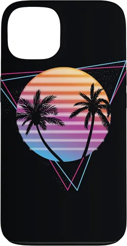Vista 7 de Palm Sunset 80s Vibe Retrowave Synthwave Aesthetics - Carcasa para iPhone 16