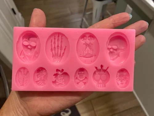 Vista 5 de FOYARA Molde de silicona para fondant de esqueleto de calavera de Halloween