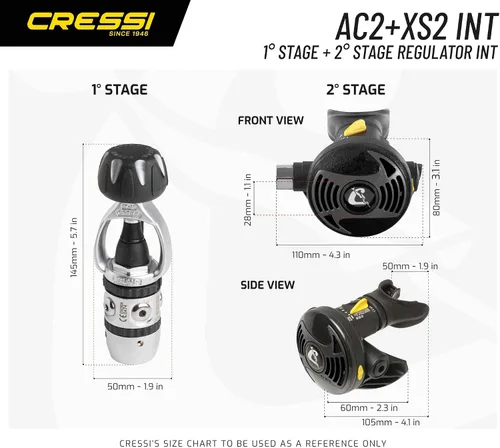 Vista 6 de Cressi Regulador de buceo ideal para principiantes y alquiler- Simple, fuerte y fácil de usar - Filtro cónico y sistema de regulación aguas abajo