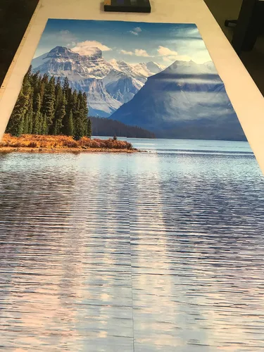 Vista 6 de Papel tapiz extraíble de escena de montaña, decoración de pared, diseño personalizado, mural de pared (144 pulgadas de ancho x 96 pulgadas de alto)