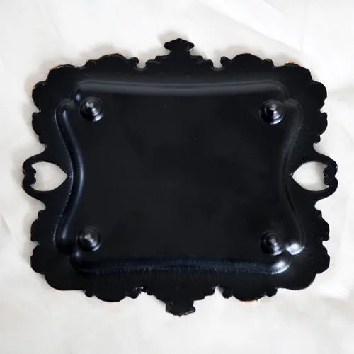 Vista 8 de Funly mee Plato Antiguo de Baratija, Bandeja Vintage de Joyería, Soporte de Anillos (Negro & Oro, S)