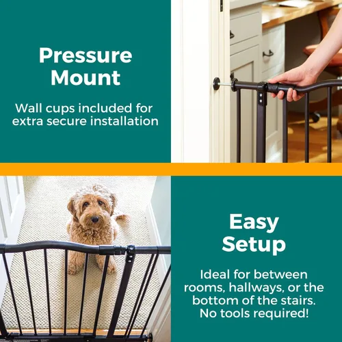 Vista 4 de MYPET Extensión de puerta de arco Windsor: extensión de puerta para mascotas de 13.5 pulgadas; añade hasta 3 extensores, bronce mate