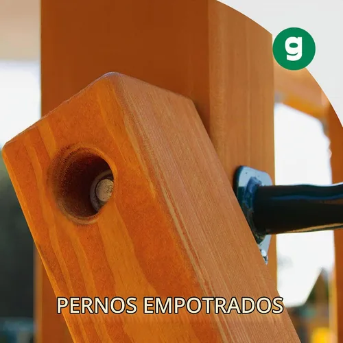 Vista 6 de Gorilla Playsets 01-1033 Ozark II - Juego de columpios de madera con toldo de vinilo verde, pared de roca y pelota de boxeo