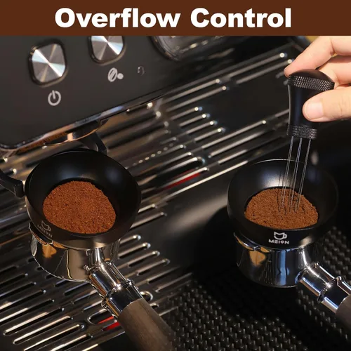 Vista 5 de MEION Embudo dosificador para portafiltros de 2.008 in, embudo dosificador magnético de café con 10 imanes de neodimio, accesorios para herramientas